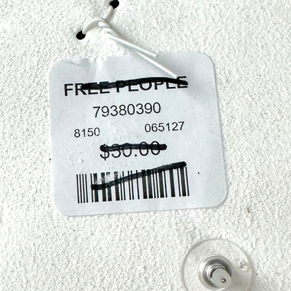 Free People Party Party Ear Chain Cuff Amber Rhinestone Gunmetal NWT Bohemian - Picture 3 of 13